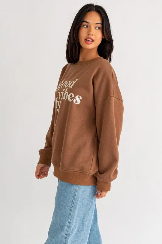 Positive Vibes Oversized Sweatshirt