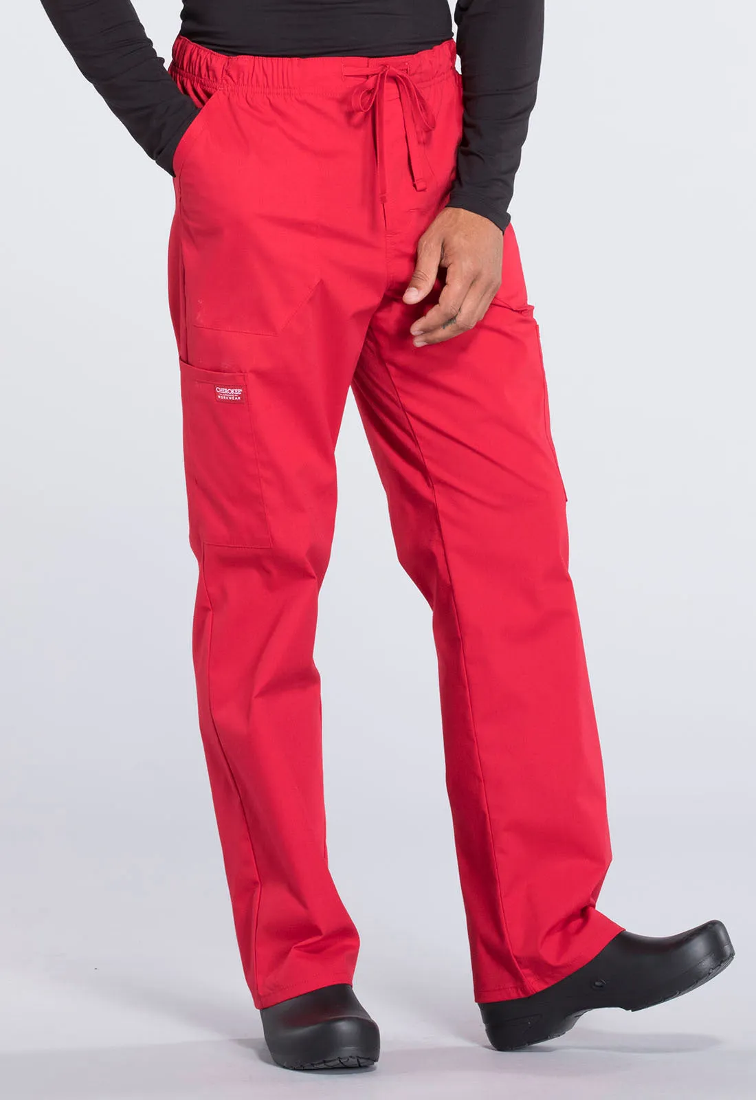 Professionals WW190 Men's Tapered Leg Fly Front Cargo Pants Red