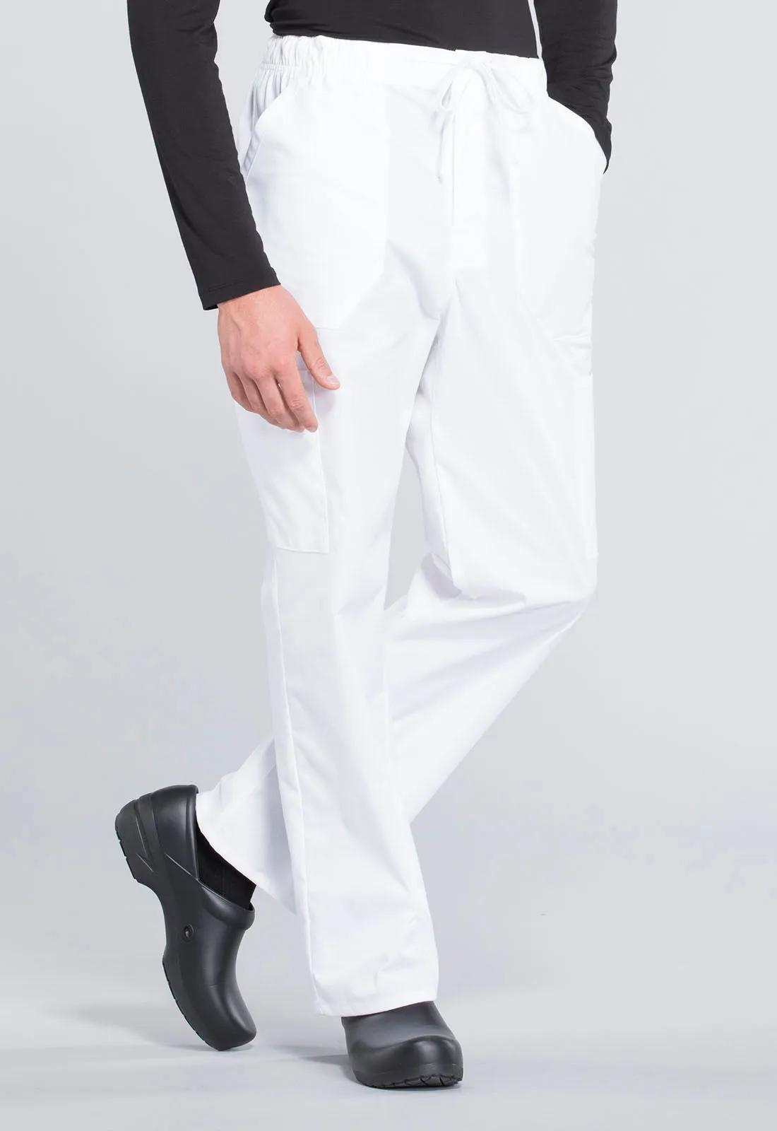Professionals WW190 Men's Tapered Leg Fly Front Cargo Pants White