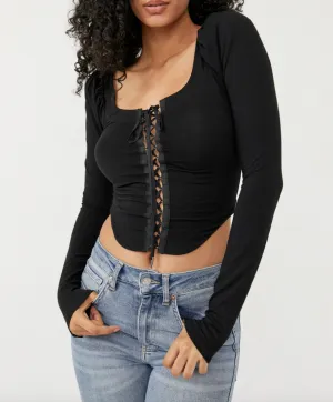 Puff Long Sleeve Scoop Neck Shirt