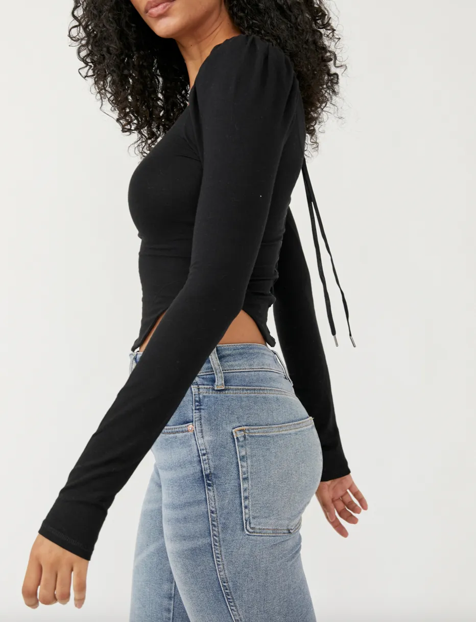 Puff Long Sleeve Scoop Neck Shirt