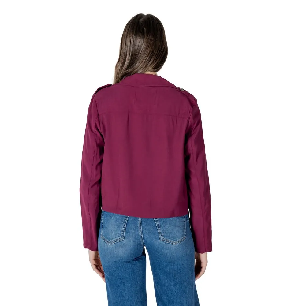 Purple Viscose Jackets & Coat