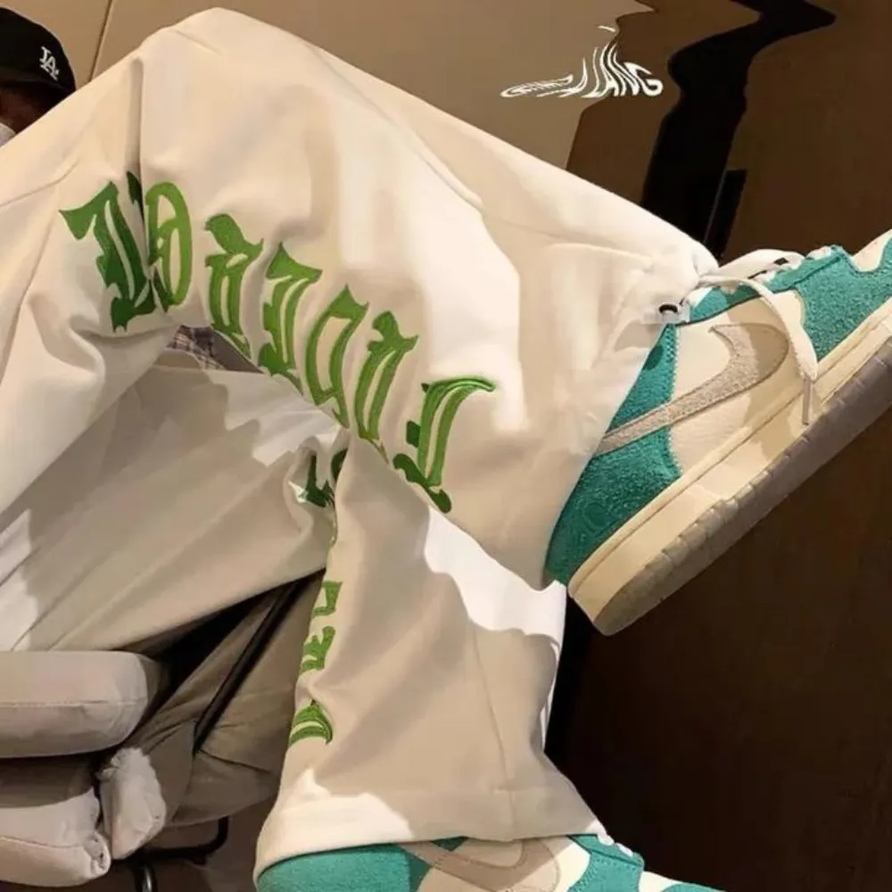 "Green Embroidered Lettering " Sweatpants