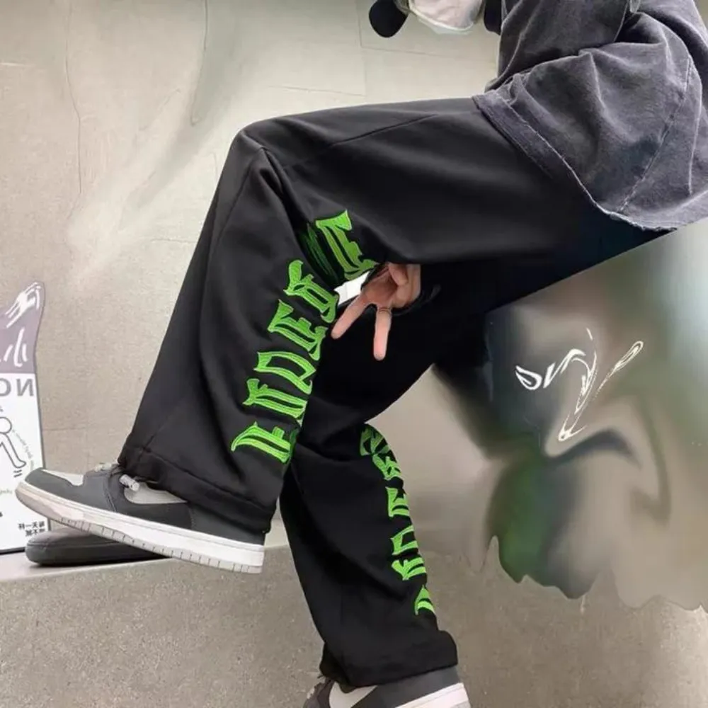 "Green Embroidered Lettering " Sweatpants
