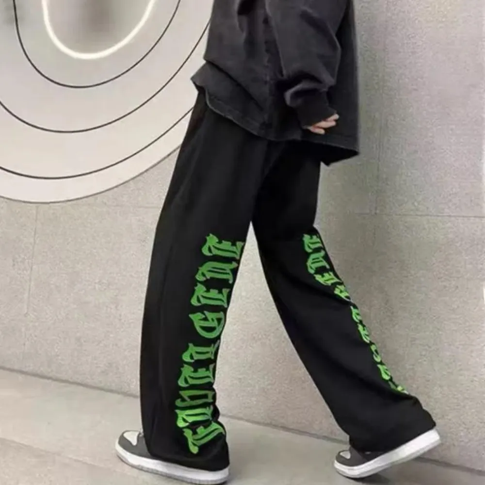"Green Embroidered Lettering " Sweatpants