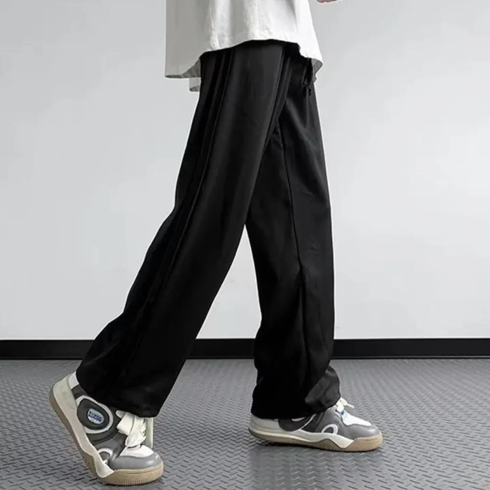 "High street Retro Solid Color Straight" Sweatpants