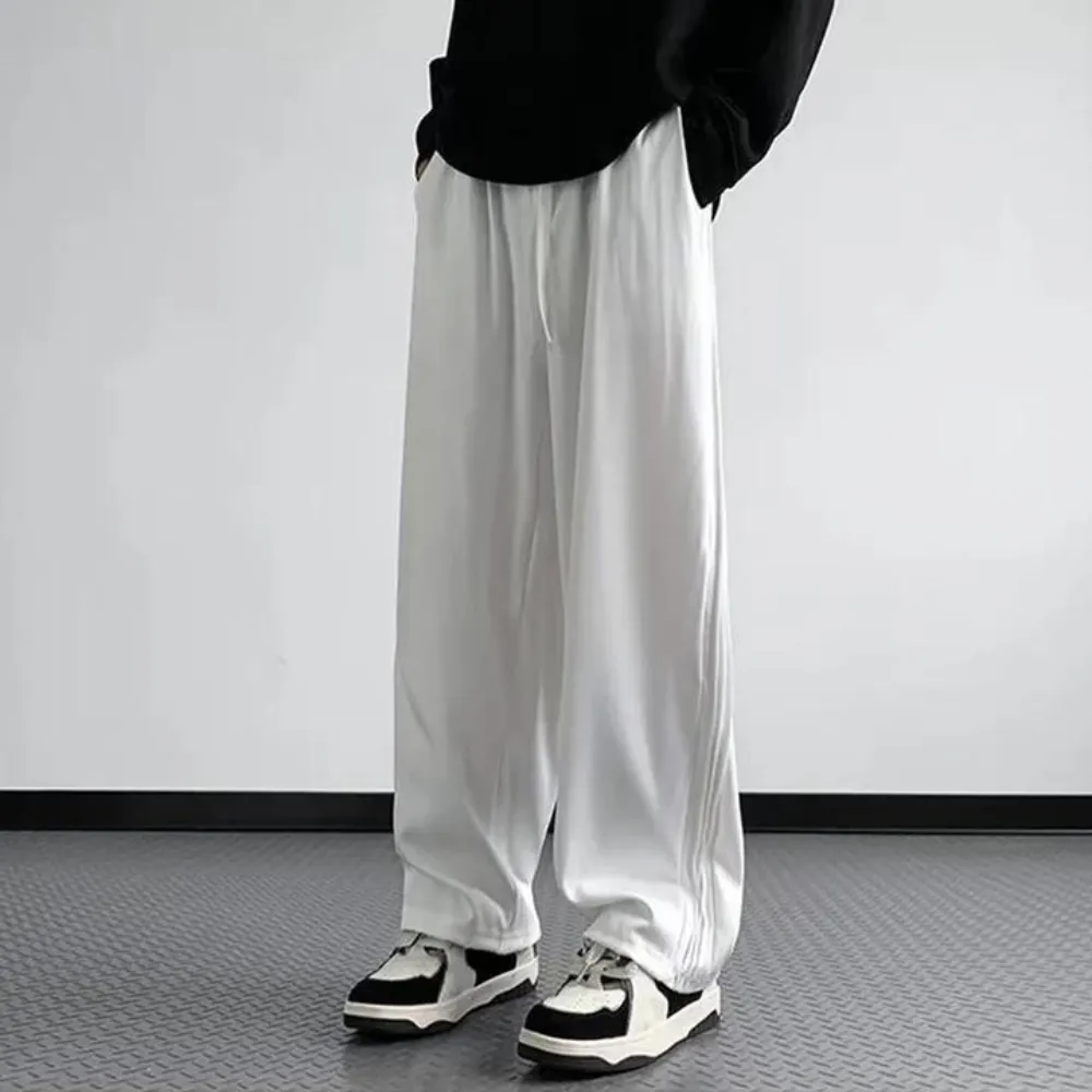 "High street Retro Solid Color Straight" Sweatpants