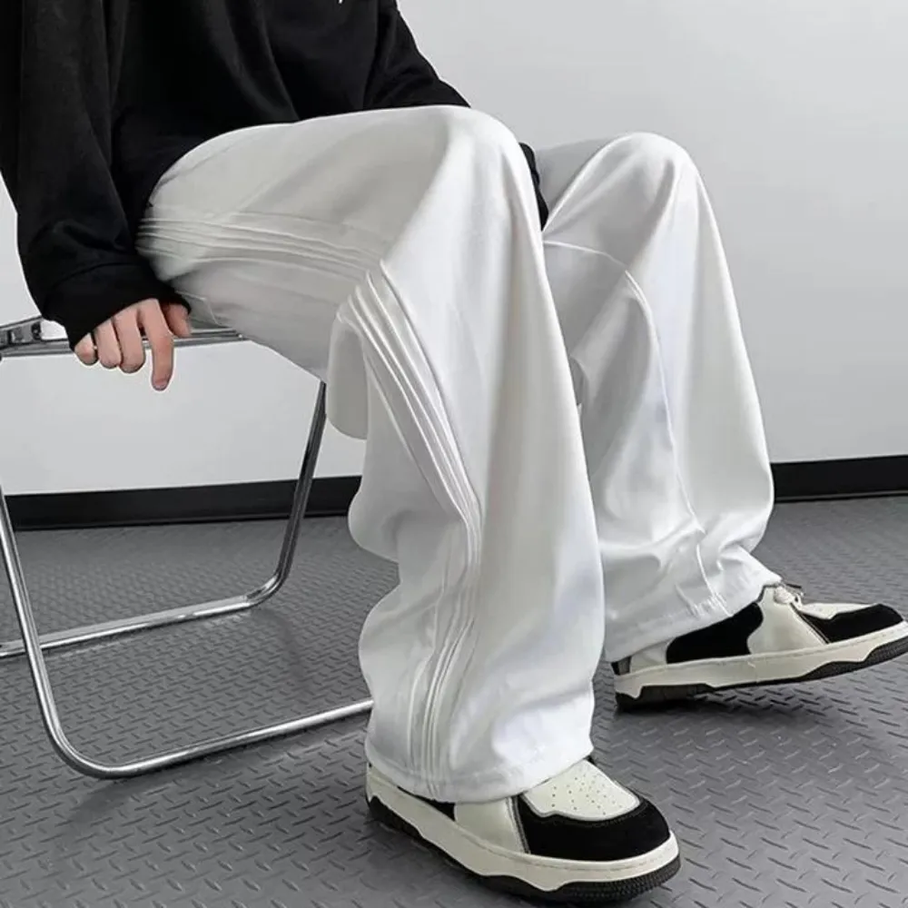"High street Retro Solid Color Straight" Sweatpants