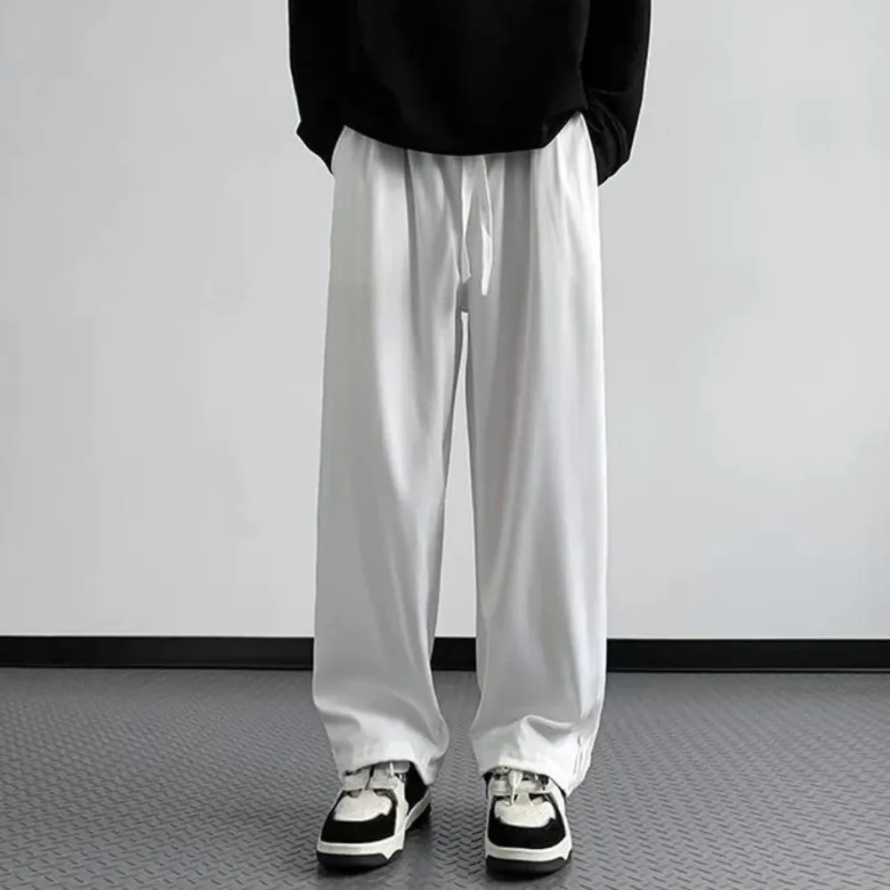 "High street Retro Solid Color Straight" Sweatpants