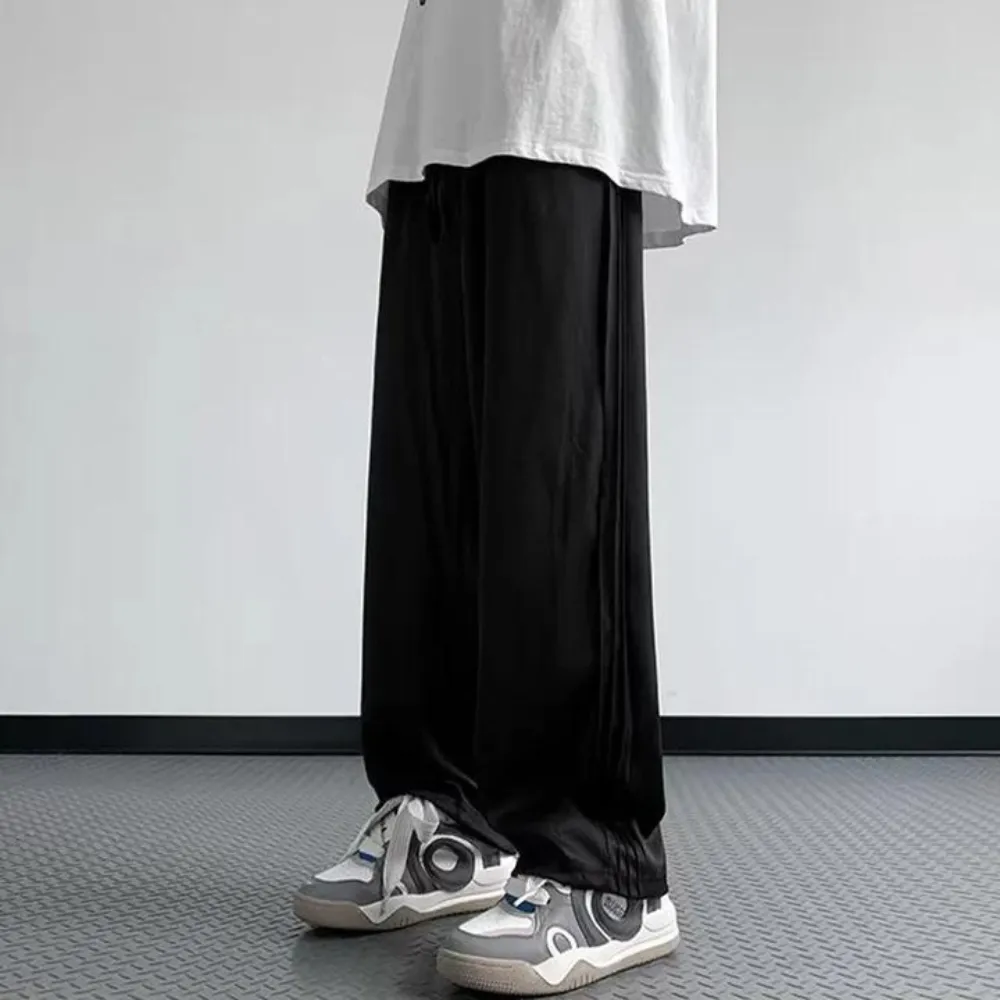 "High street Retro Solid Color Straight" Sweatpants