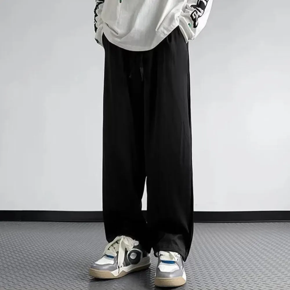 "High street Retro Solid Color Straight" Sweatpants