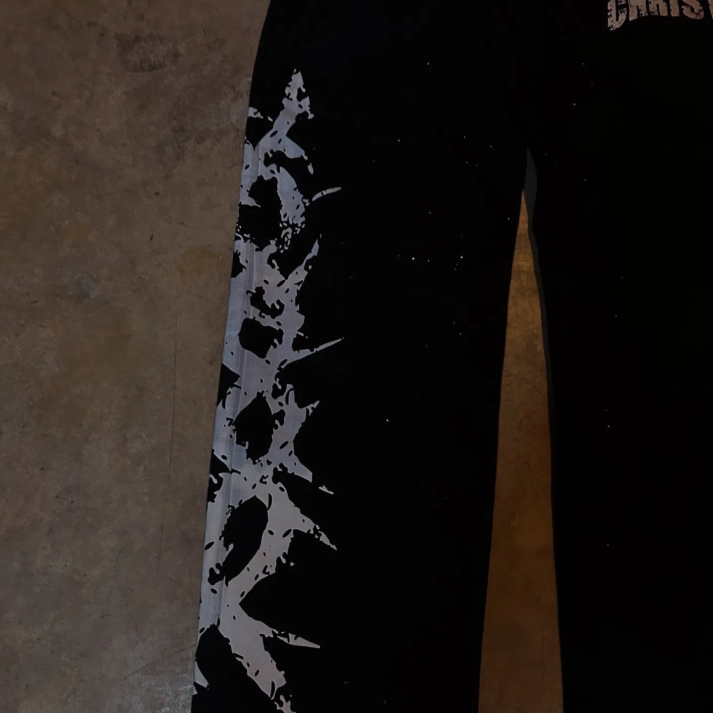 "Soldier Of Christ" Black Rhinestones Sweatpants