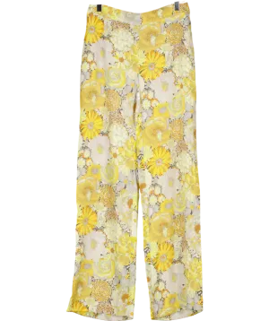 Really Wild floral Wide Leg Silk Palazzo Pants UK 6