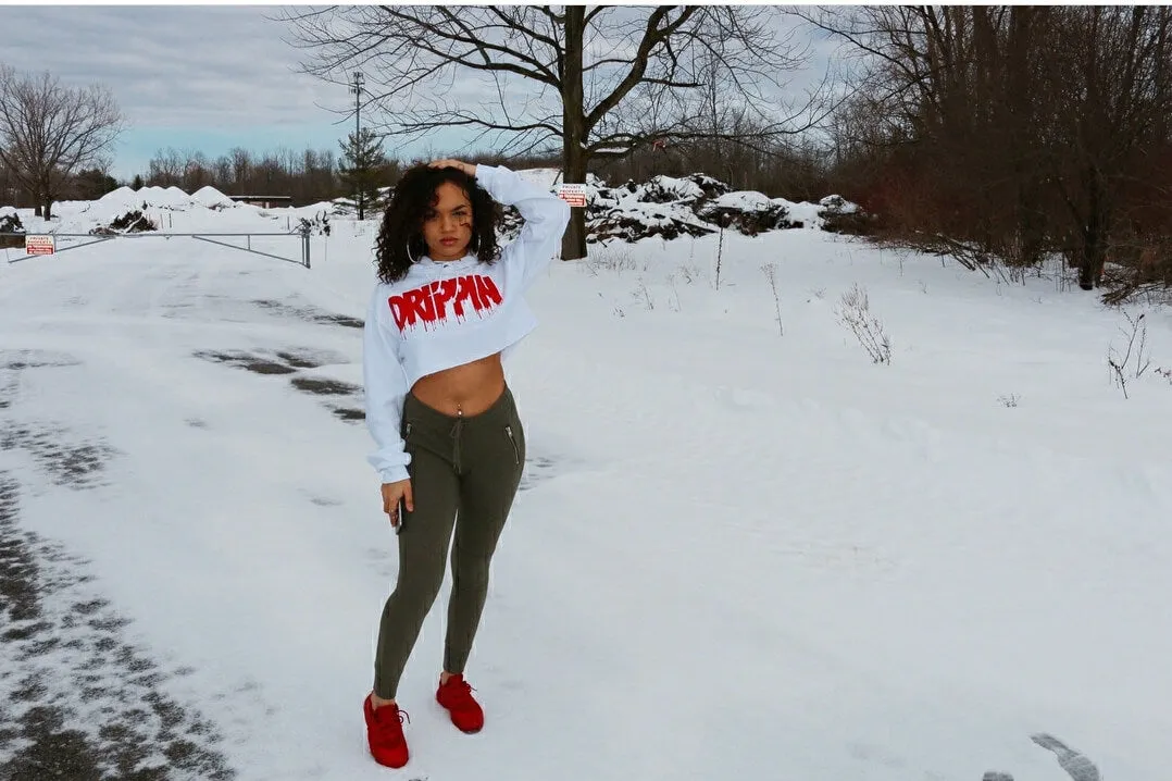 Red Drippin | White Hoodie