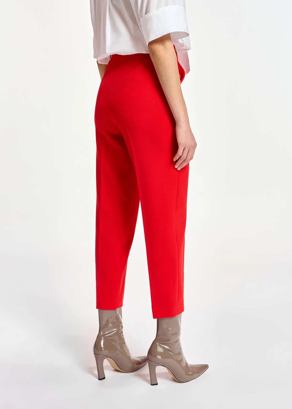 Red tapered pants
