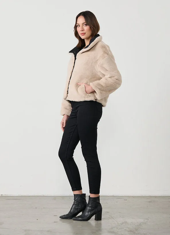 REVERSIBLE FAUX FUR JACKET