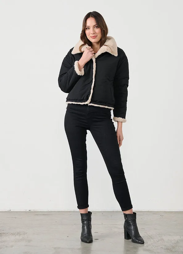 REVERSIBLE FAUX FUR JACKET
