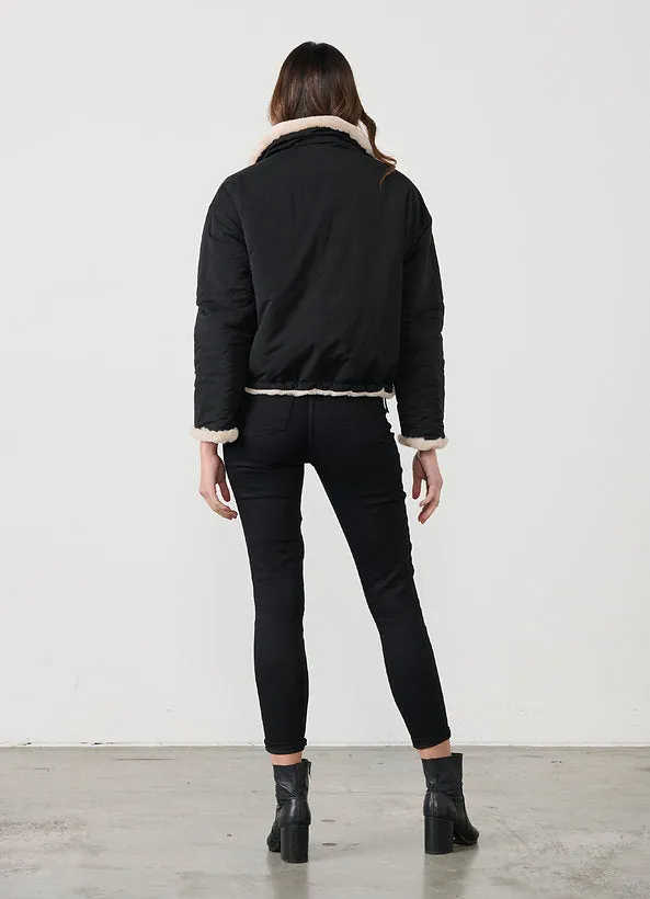 REVERSIBLE FAUX FUR JACKET