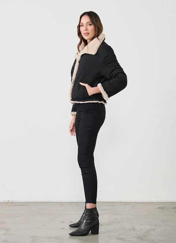 REVERSIBLE FAUX FUR JACKET