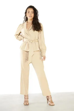Rich Sand V-neck Tops