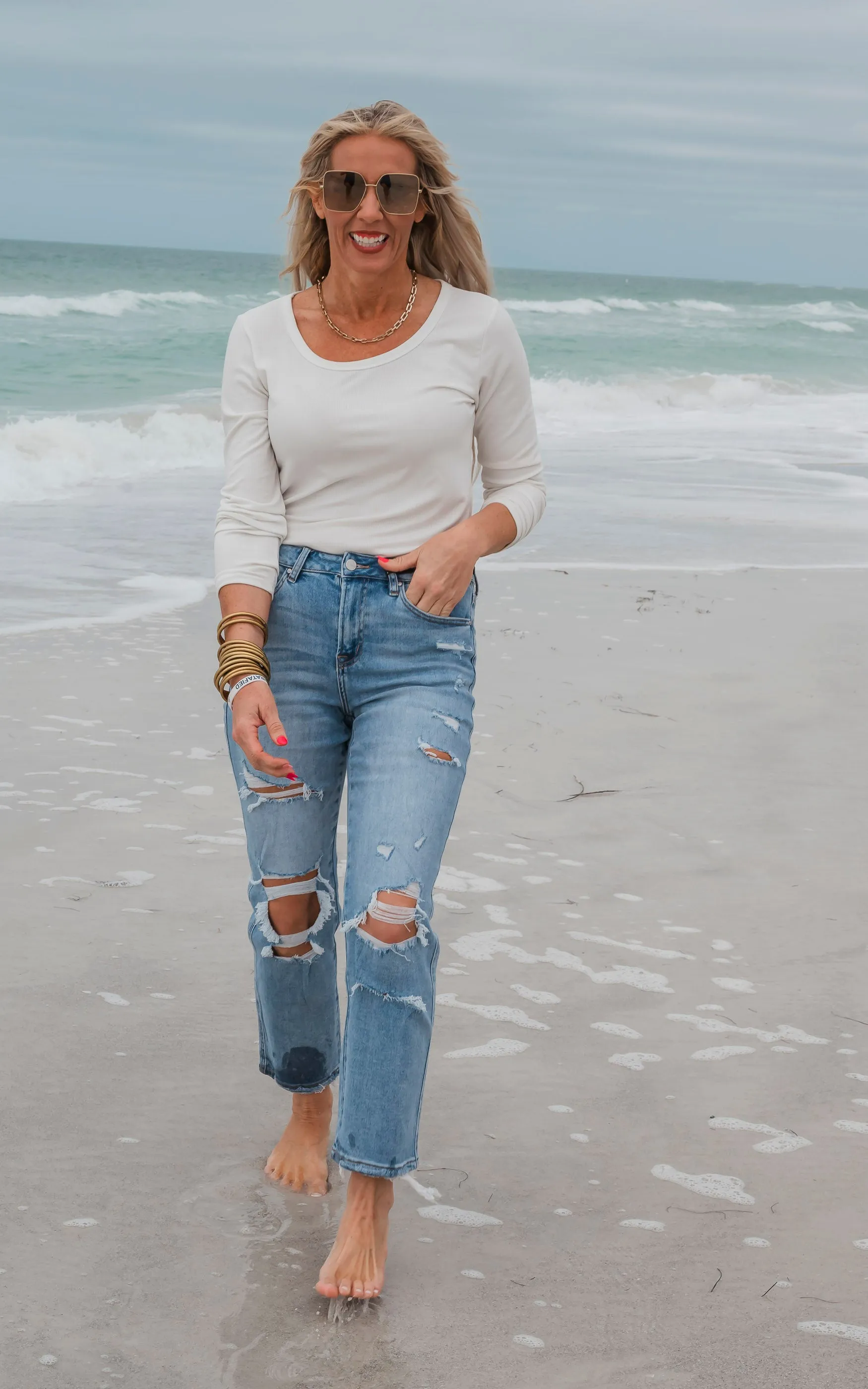 SALTY WAVE Hold Tight Long Sleeve Tops- Basics**DEAL-FINAL SALE