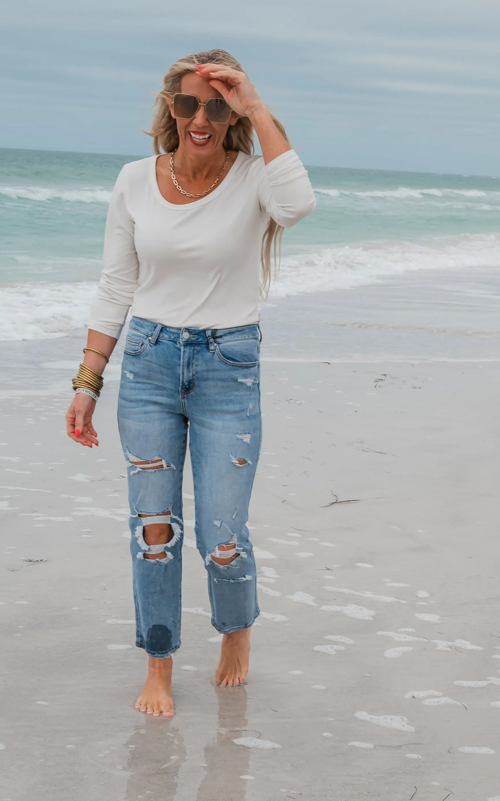 SALTY WAVE Hold Tight Long Sleeve Tops- Basics**DEAL-FINAL SALE