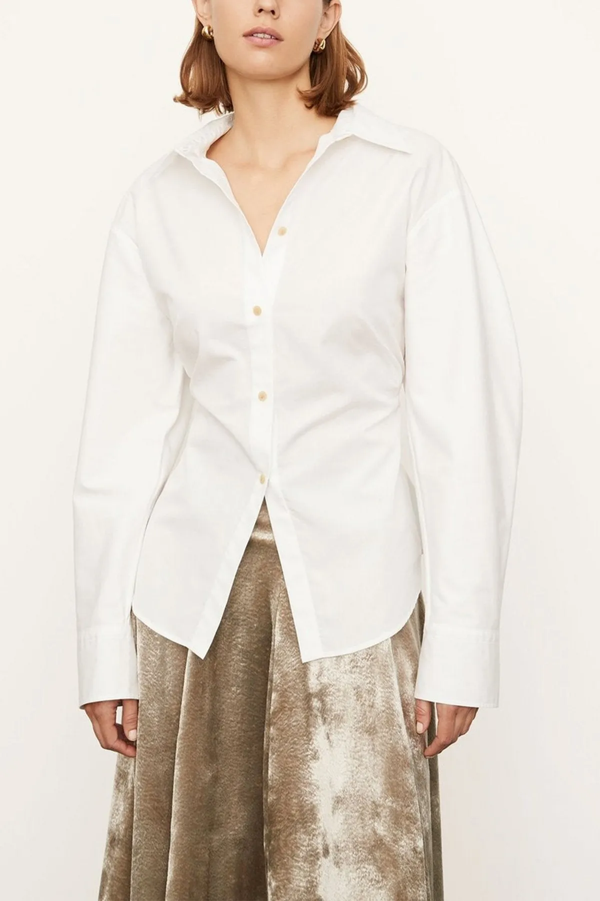 Sculpted Long Sleeve Shirt in Optic White