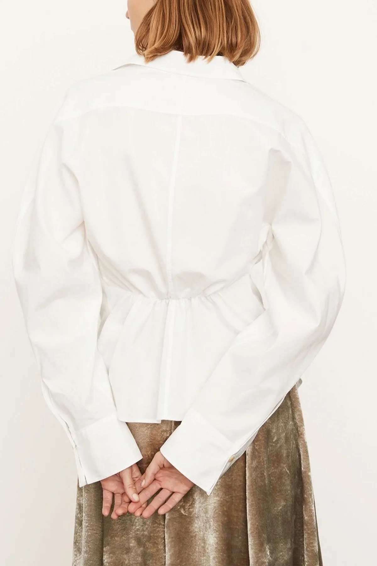 Sculpted Long Sleeve Shirt in Optic White