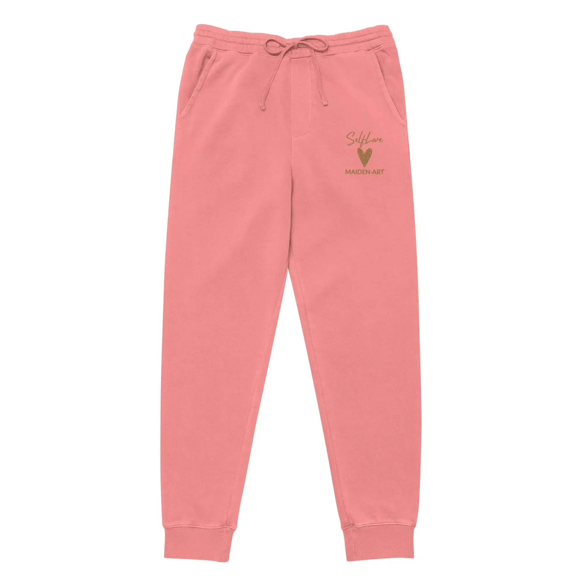 Self Love Unisex pigment-dyed sweatpants with Old Gold Embroidery - unisex sweatpants
