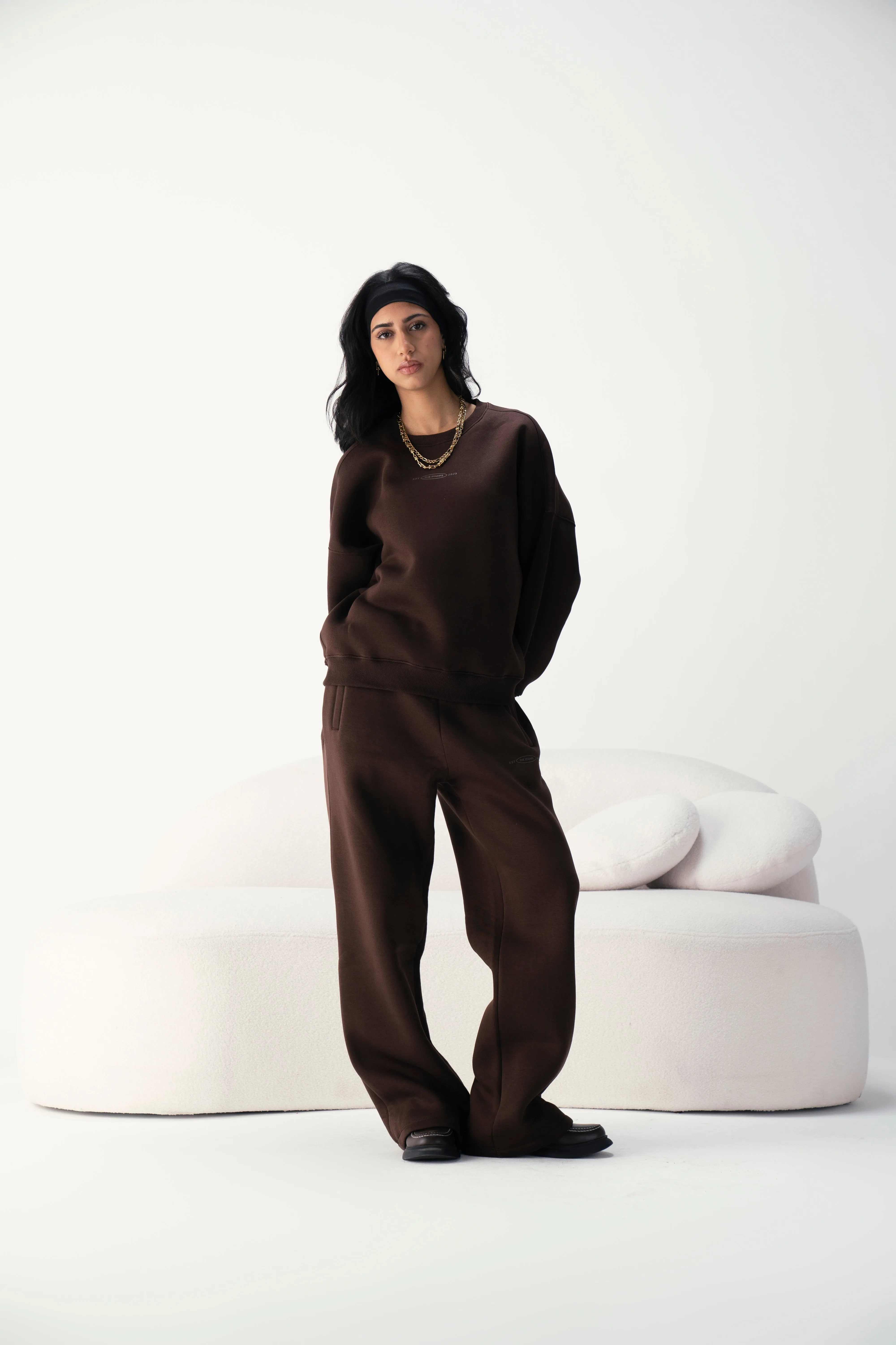 Sepia Brown Oversized Sweatpants