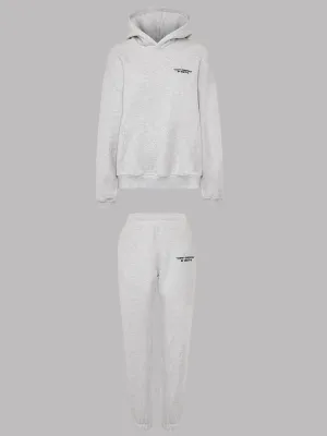 SET - ESSENTIALS - HOODIE AND SWEATPANTS • LIGHT GREY