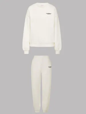 SET - ESSENTIALS - SWEATSHIRT AND SWEATPANTS • OFF-WHITE
