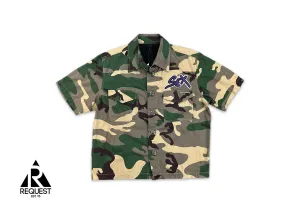 Sex Records Button Up Shirt "Green Camo"