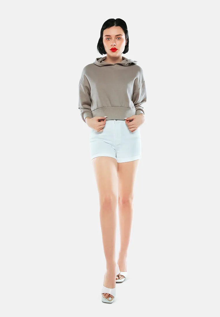 Short Baggy Knitted Hoodie