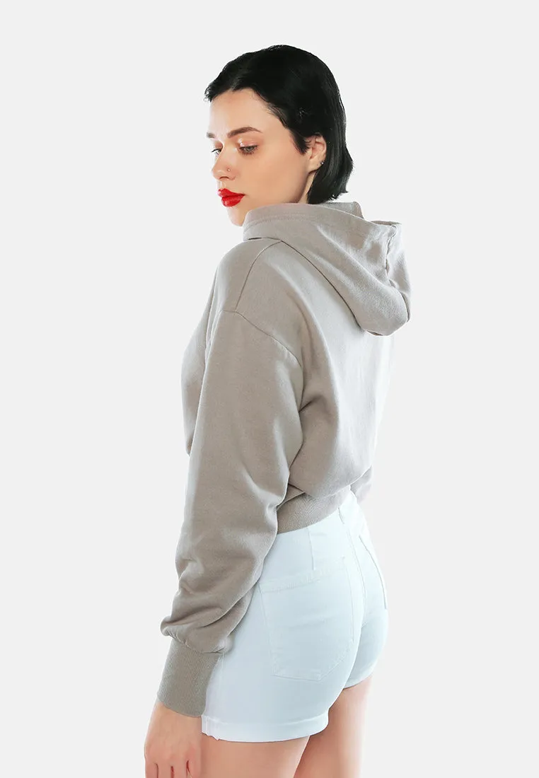 Short Baggy Knitted Hoodie