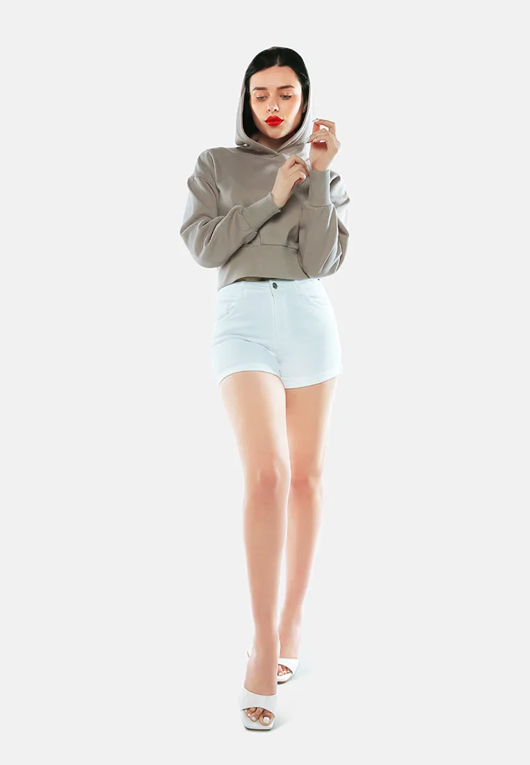 Short Baggy Knitted Hoodie