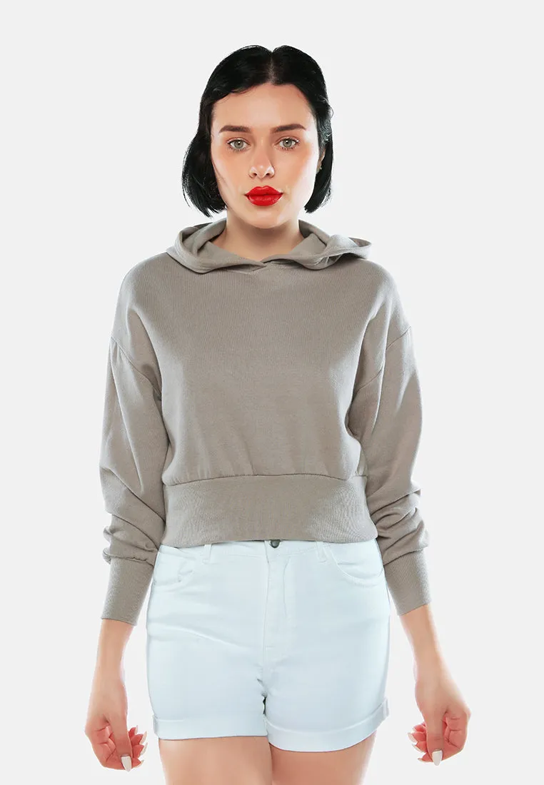 Short Baggy Knitted Hoodie
