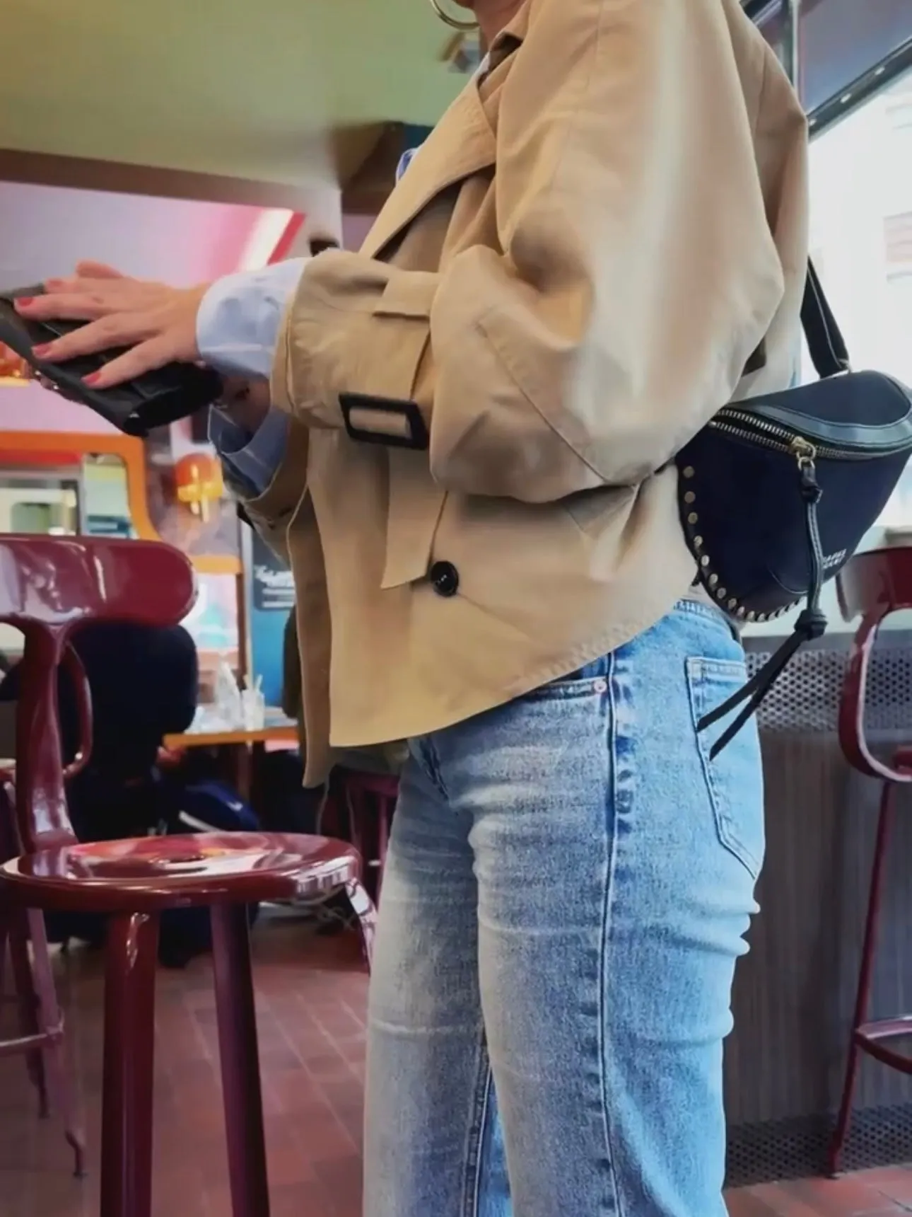 SHORT TRENCH COAT - CAMEL