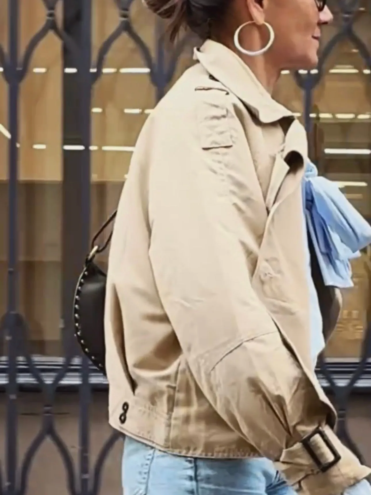 SHORT TRENCH COAT - CAMEL