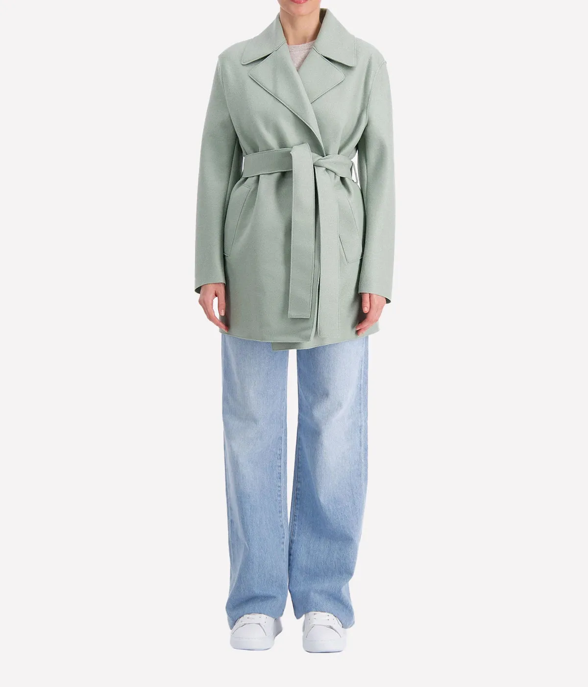 Short Trench in Sage Green