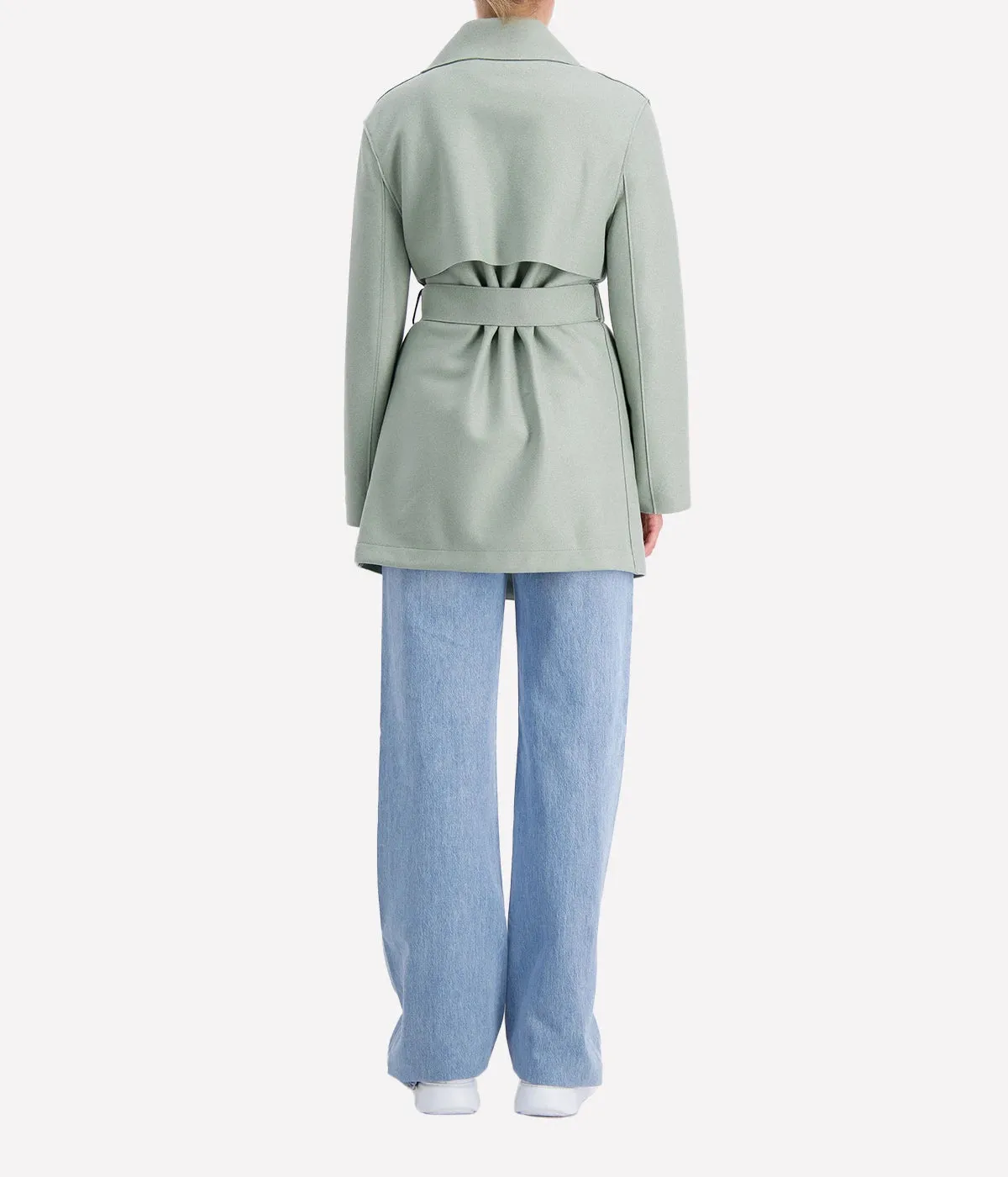 Short Trench in Sage Green