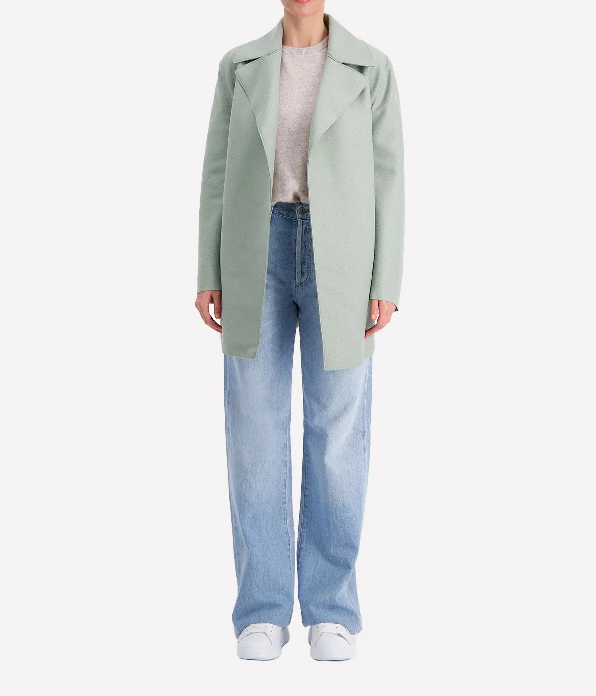 Short Trench in Sage Green