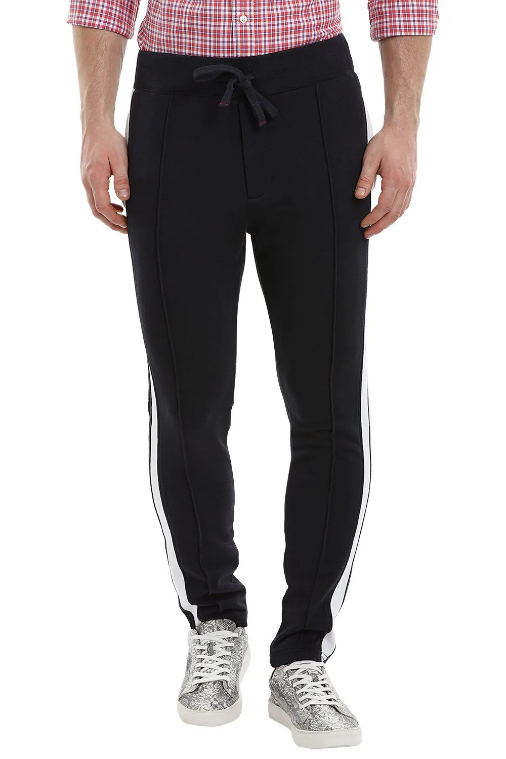 Side Colorblock Navy Sweatpants