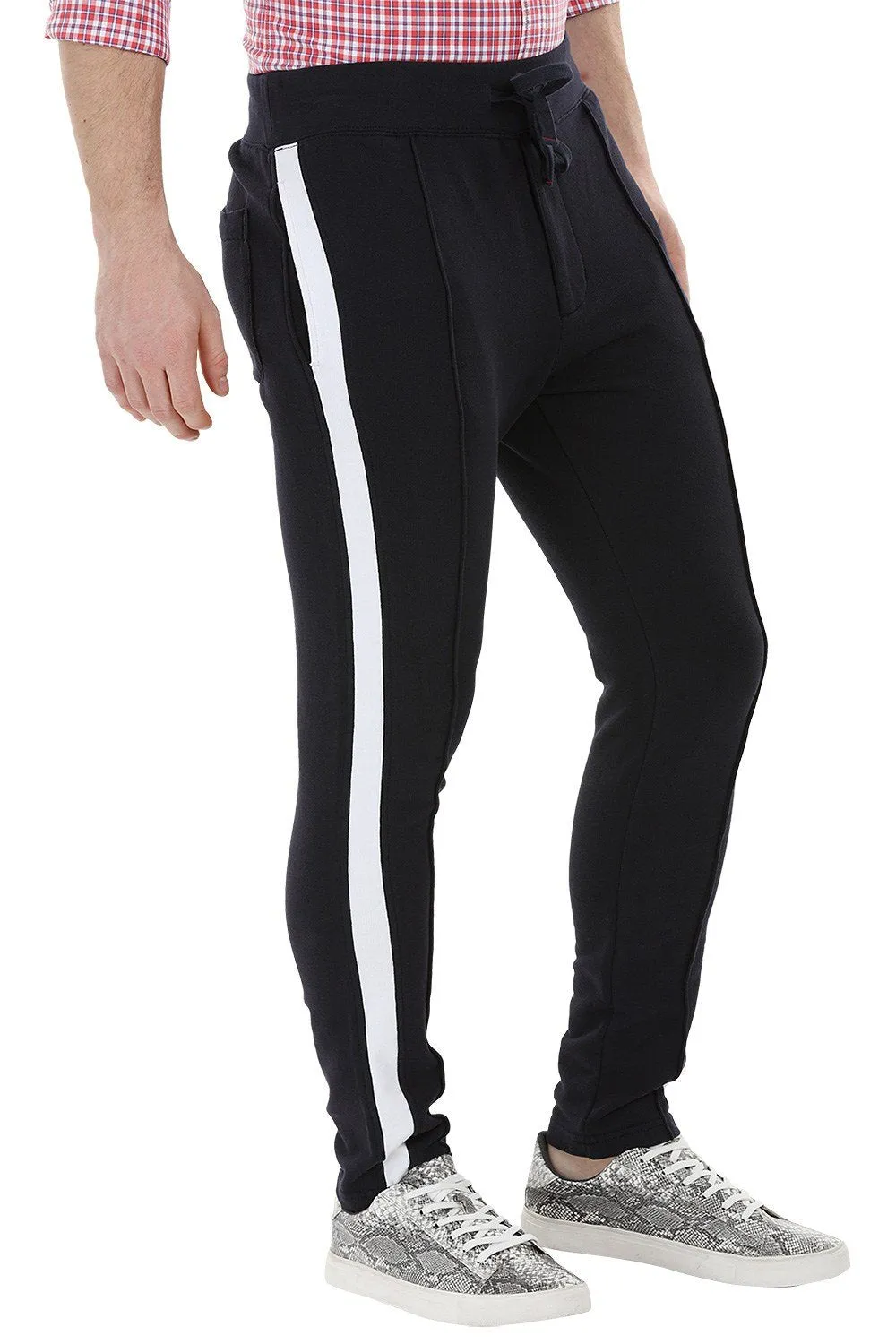 Side Colorblock Navy Sweatpants