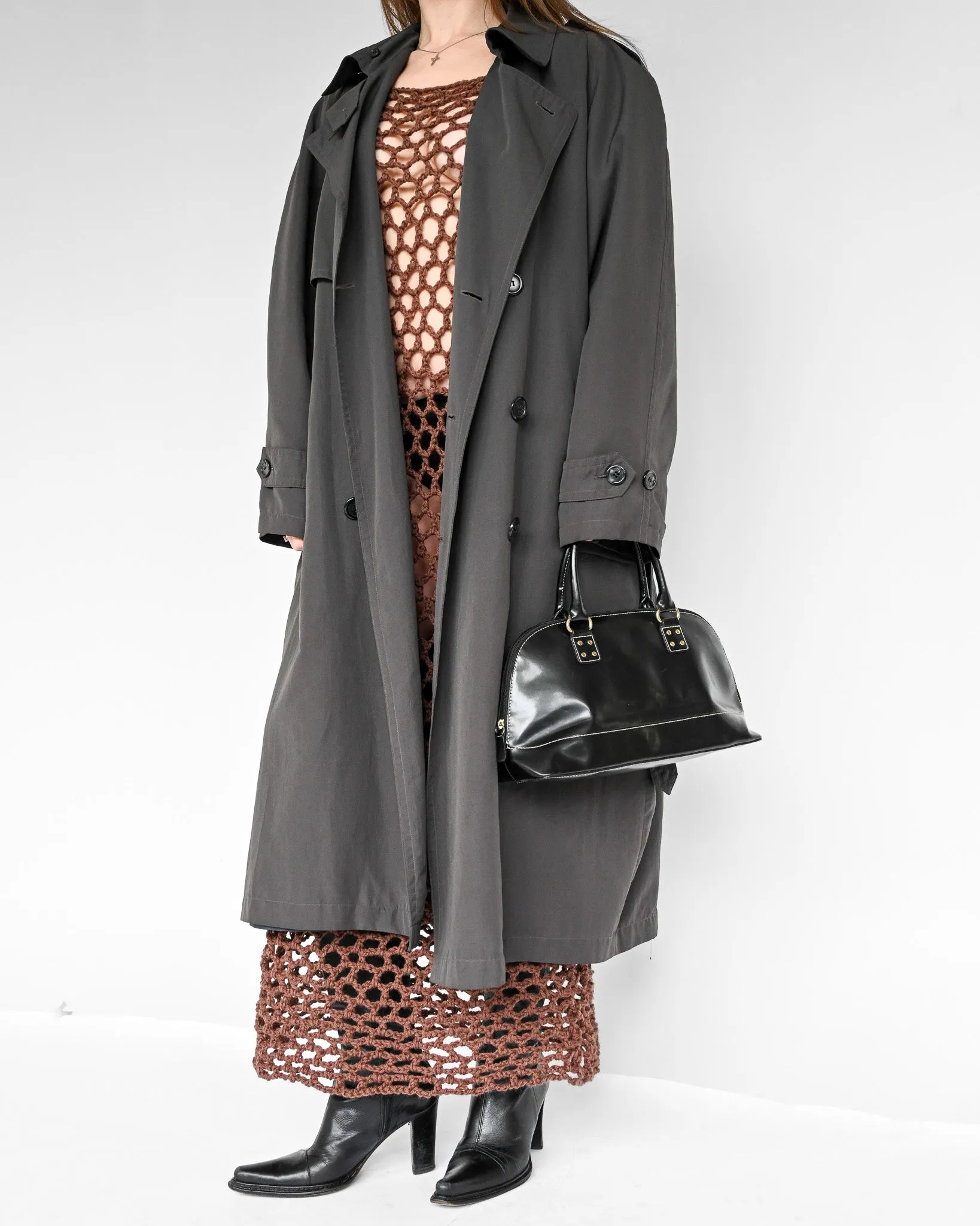 Slate Belted Trench Coat (L)