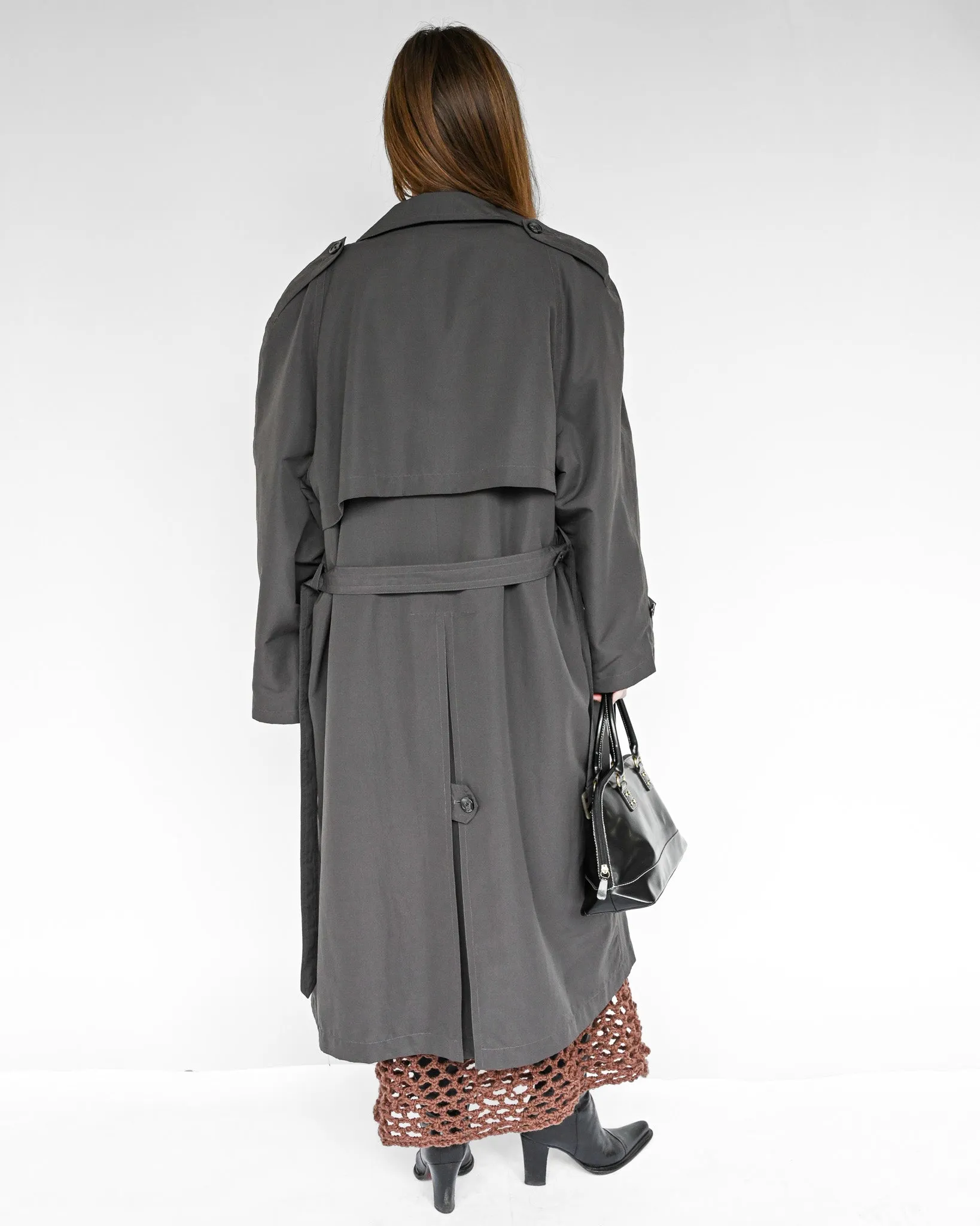 Slate Belted Trench Coat (L)