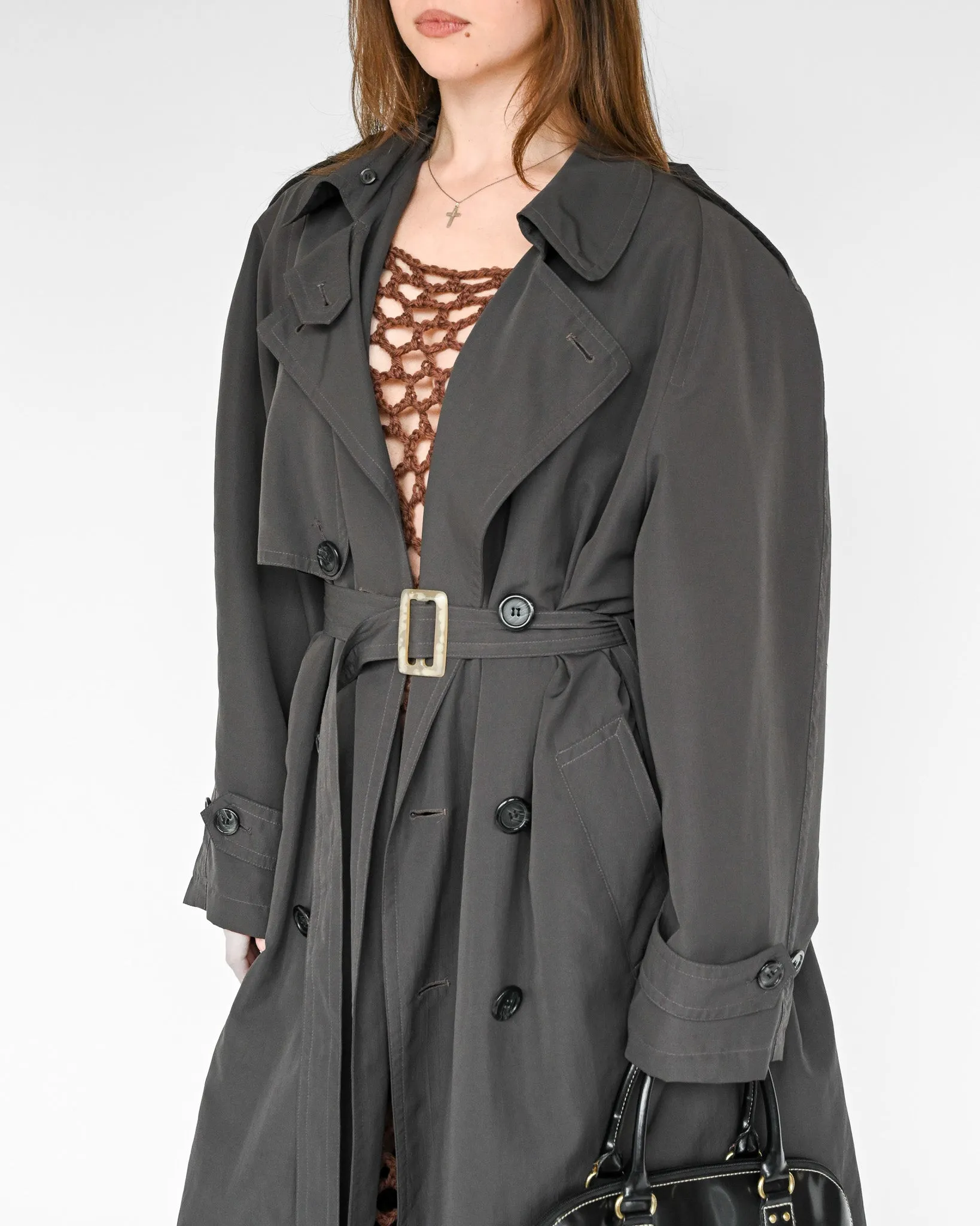 Slate Belted Trench Coat (L)