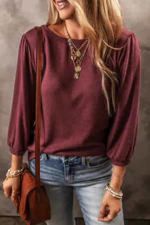 Solid Color 3/4 Sleeve Top
