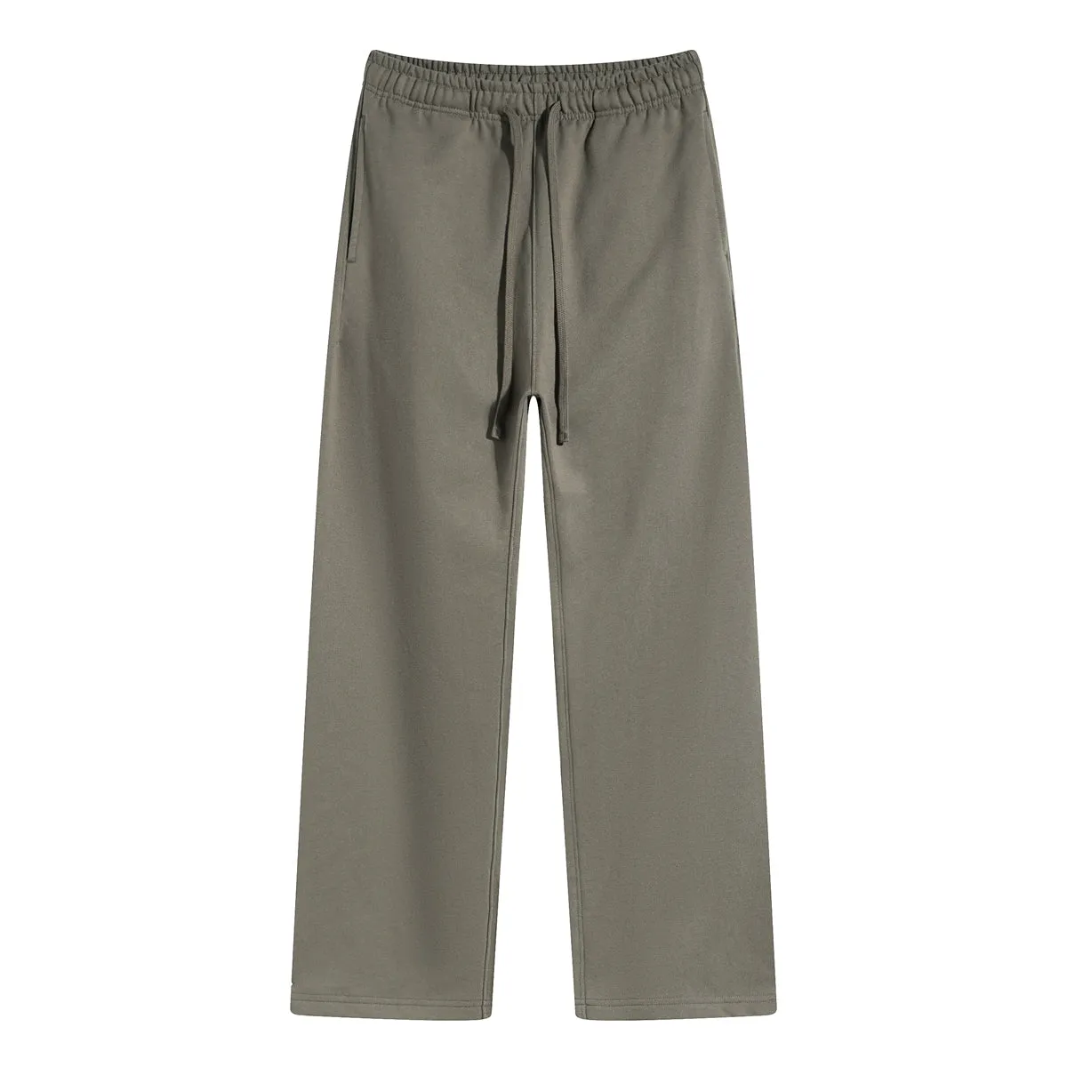 Solid Color Open Bottom Sweatpants