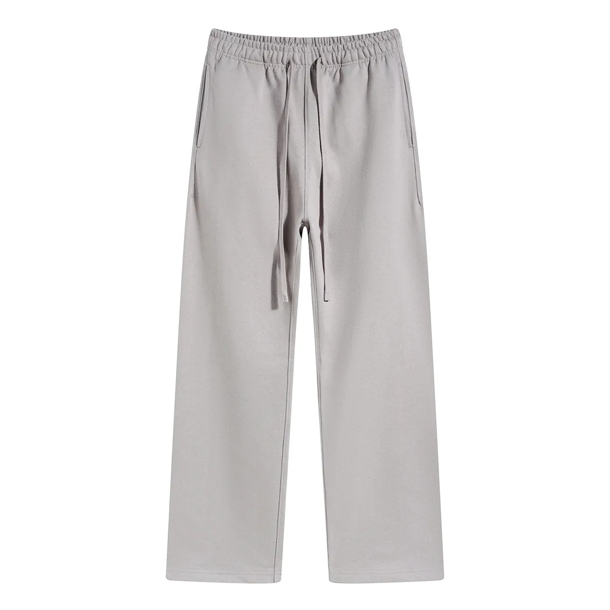 Solid Color Open Bottom Sweatpants